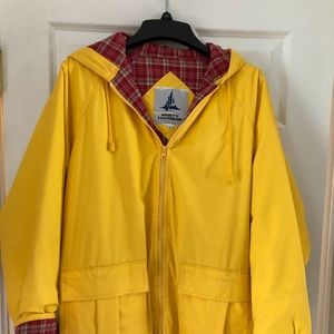 Women’s yellow flannel lined raincoat